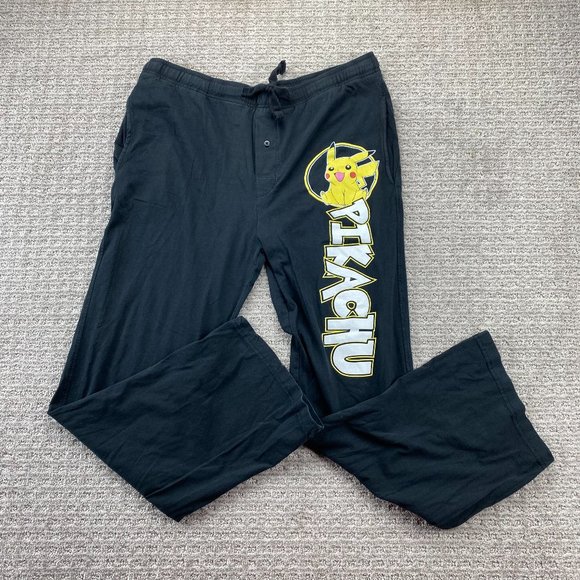 Pokemon Other - Pokémon Pikachu Pants Men Large L Black Pajama Sleep Lounge Wear Casual Mens